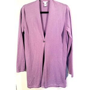 J. Jill Womens Lilac Cardigan Sweater Size Small  82% Wool 18% Nylon